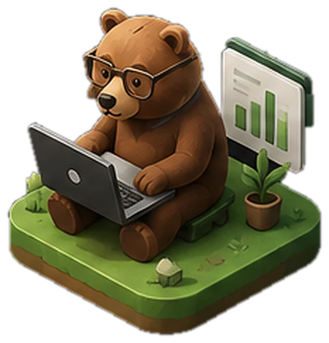 Медведь с ноутбуком и аналитикой — направление The Bear Projects